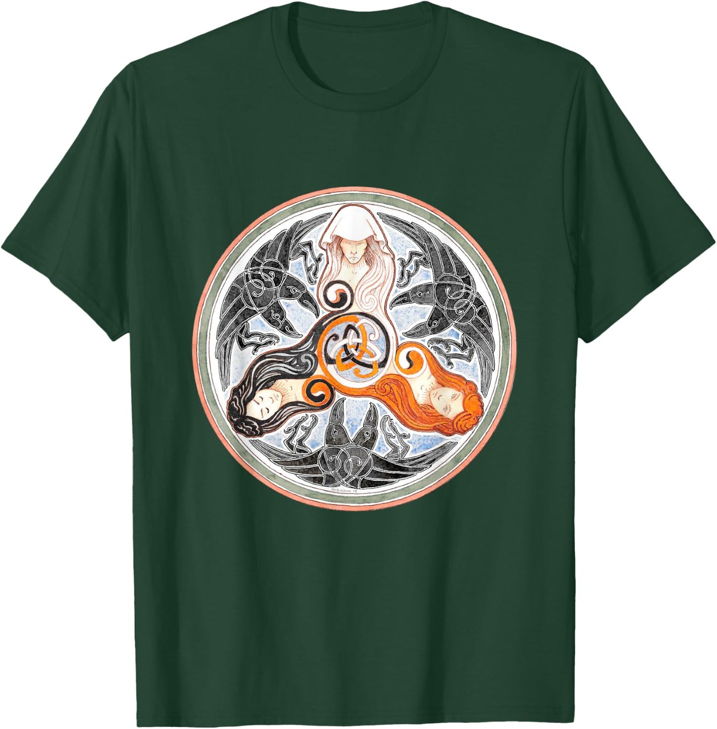 The Morrigan Triple Goddess Tarot Card Gothic Pagan Witch T-Shirt - T-Shirt | Forest