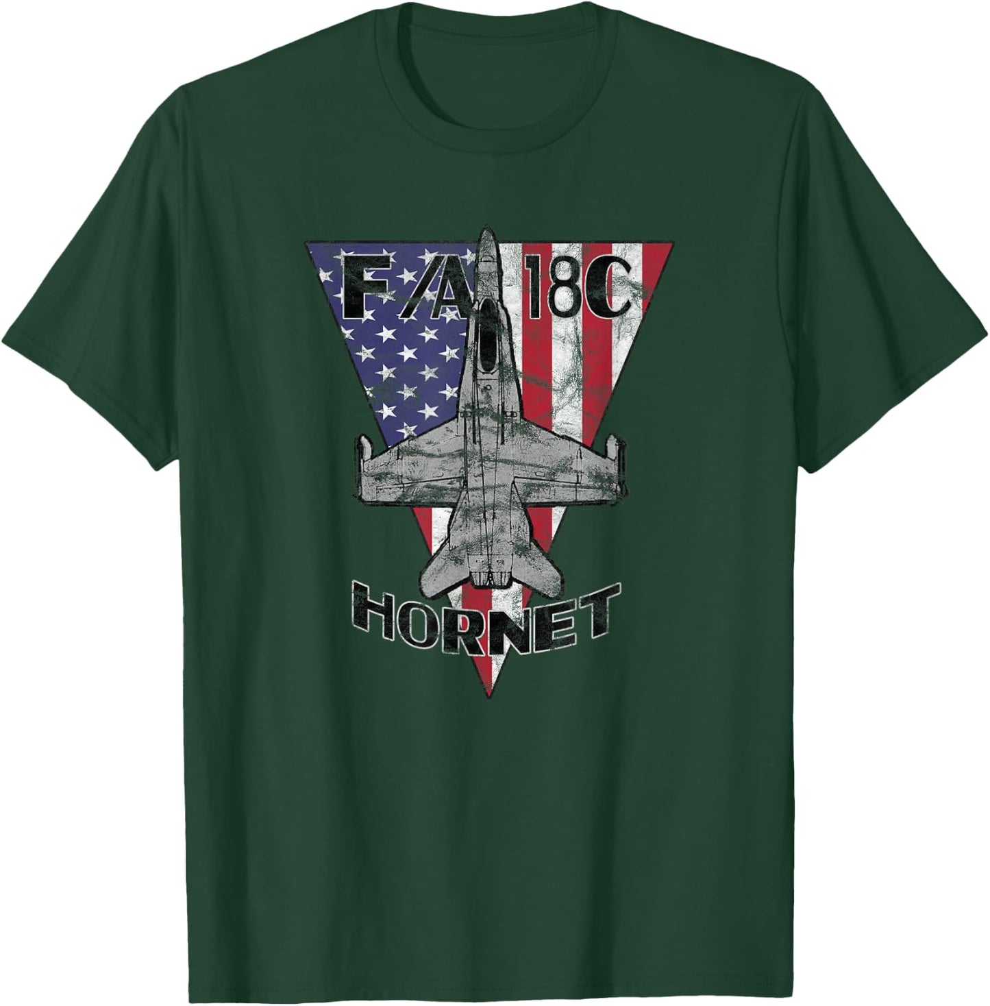 F/A-18C Hornet Military Jet Fighter Patriotic Vintage T-Shirt - T-Shirt | Forest
