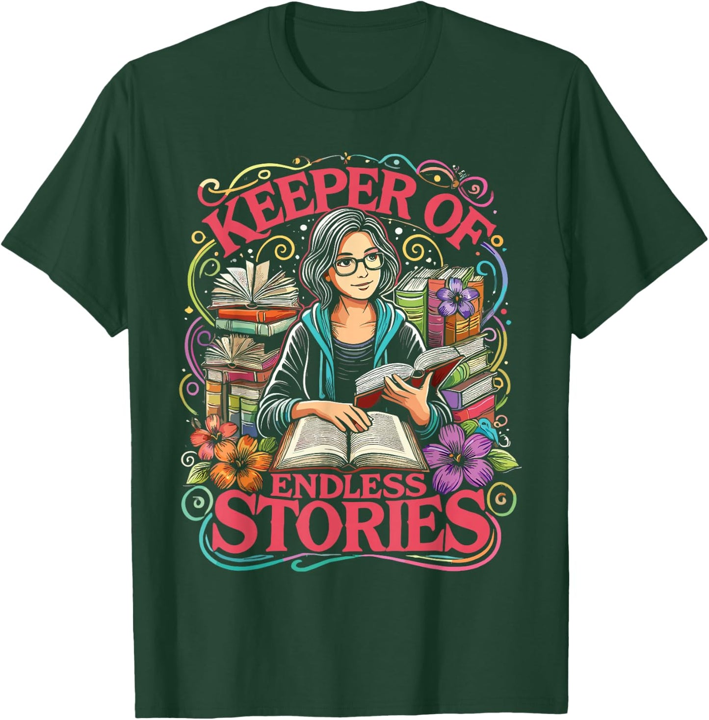 Librarian Keeper Of Endless Stories Library Women T-Shirt - T-Shirt | Forest