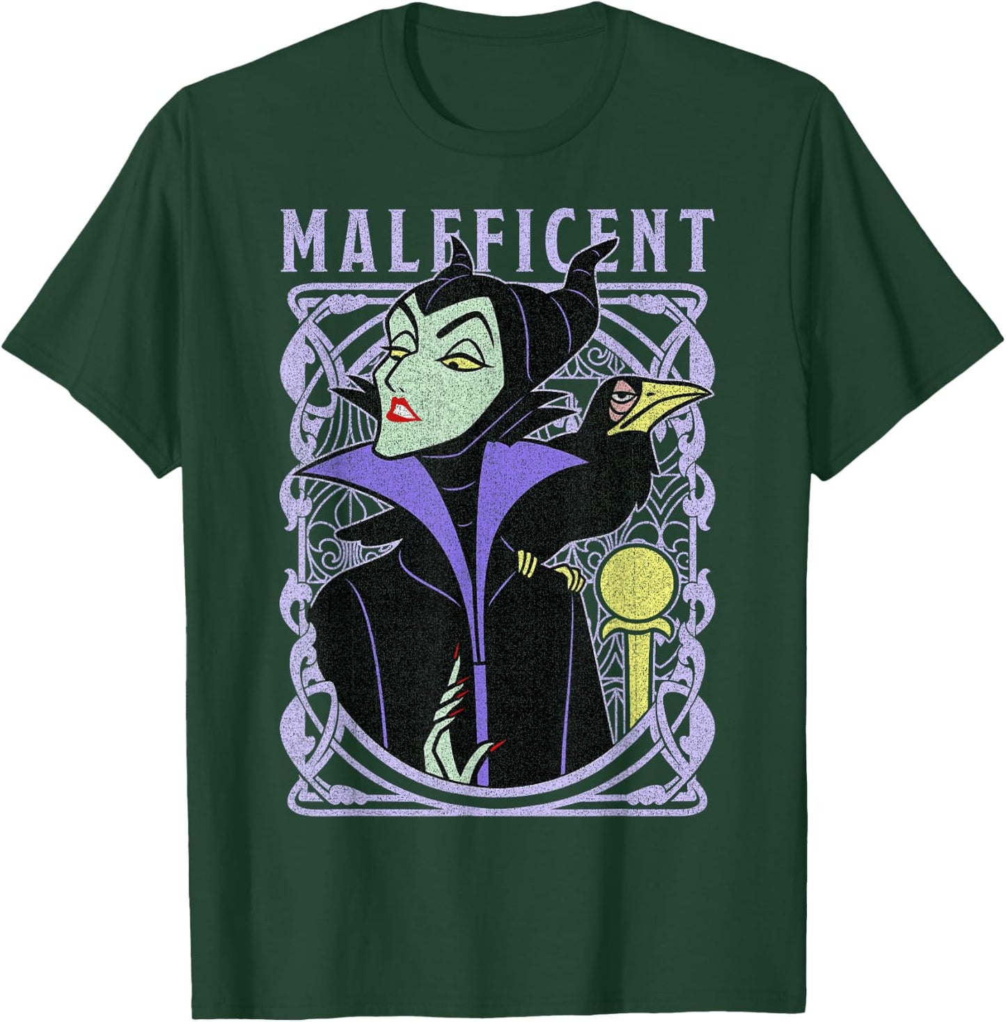 Disney Sleeping Beauty Maleficent Old School Poster T-Shirt - T-Shirt | Forest