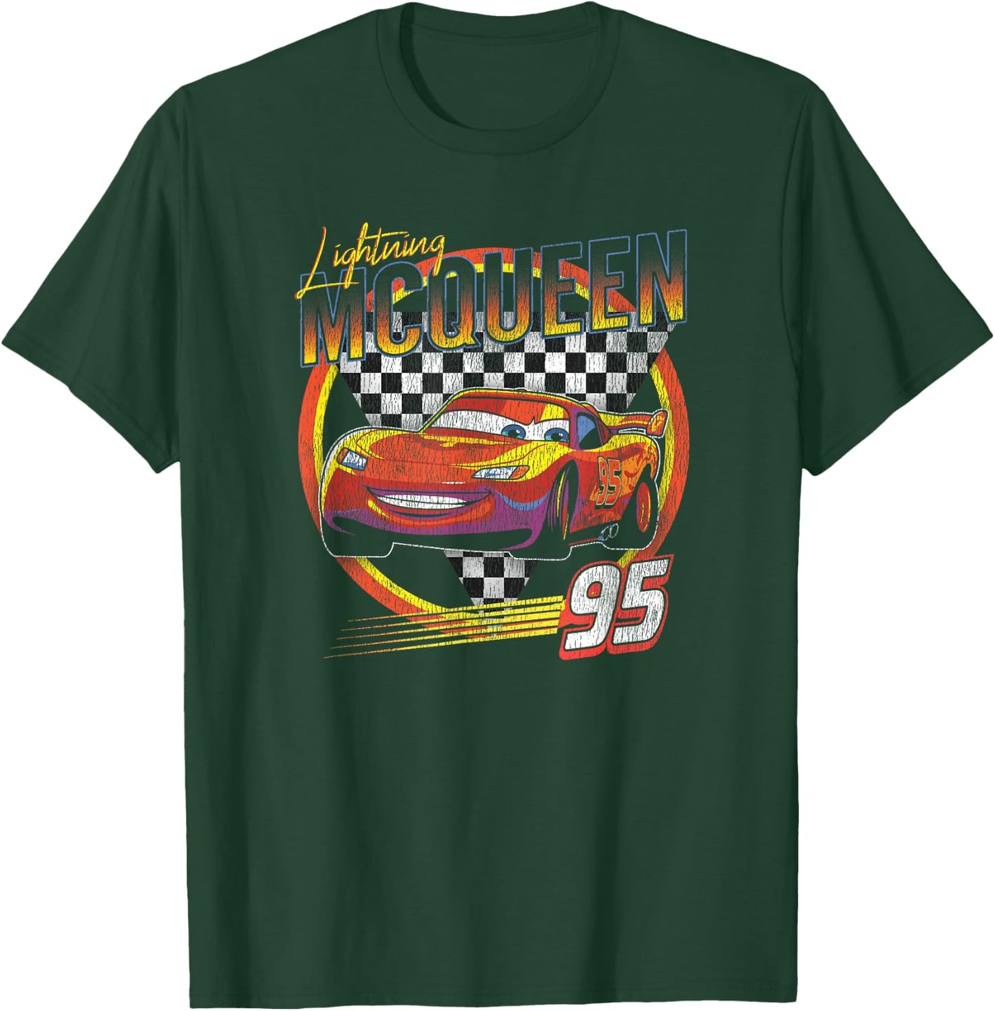 Disney Pixar Cars Lightning McQueen Vintage Race Small T-Shirt - T-Shirt | Forest