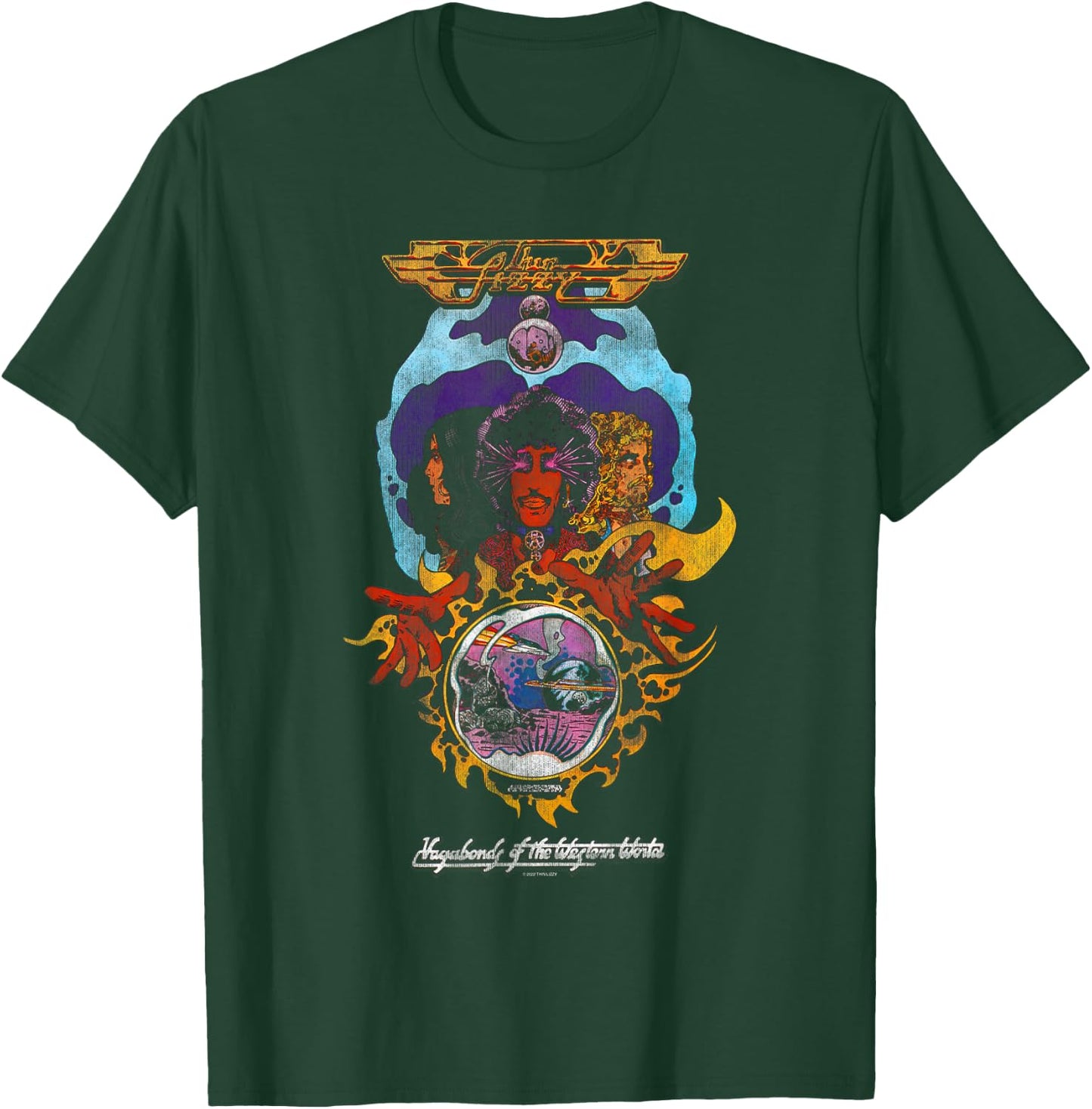 Thin Lizzy Official Thin Lizzy-Vagabonds ,Black T-Shirt - T-Shirt | Forest