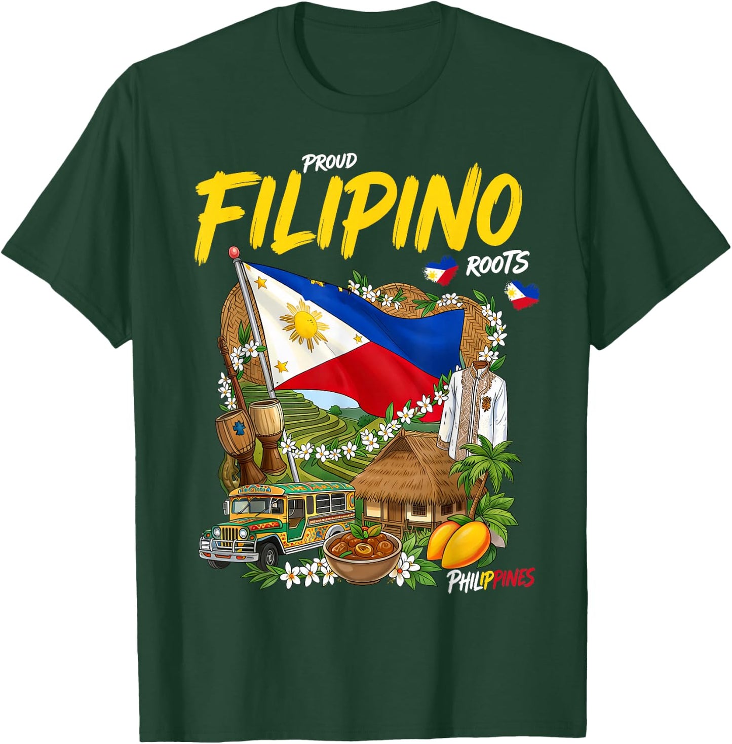 Filipino Roots Idea Filipiniana Philippines Themed T-Shirt - T-Shirt | Forest