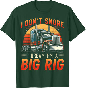 Truck Driver Snore Big Rig Funny Trucker Semi Driver T-Shirt - T-Shirt | Forest