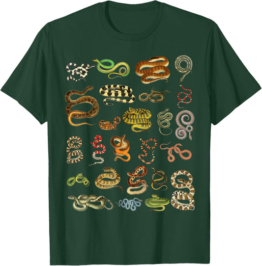 Types Of Snakes Educational Herpetologist Kids Boys Girls T-Shirt - T-Shirt | Forest