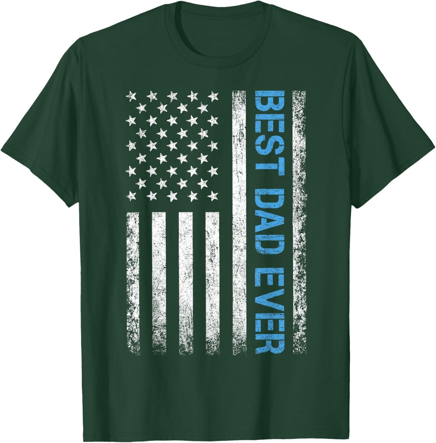 Best dad Ever US American Flag Gift Father's Day T-Shirt - T-Shirt | Forest