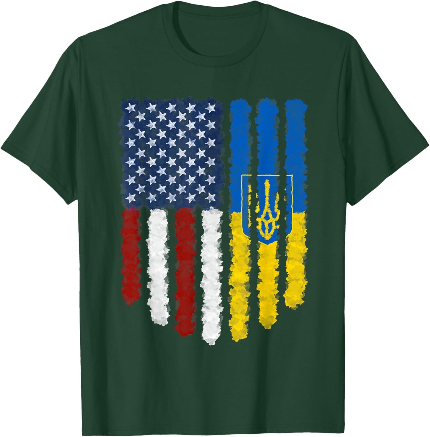 Ukrainian American Flag Ukraine Usa America T-Shirt - T-Shirt | Forest