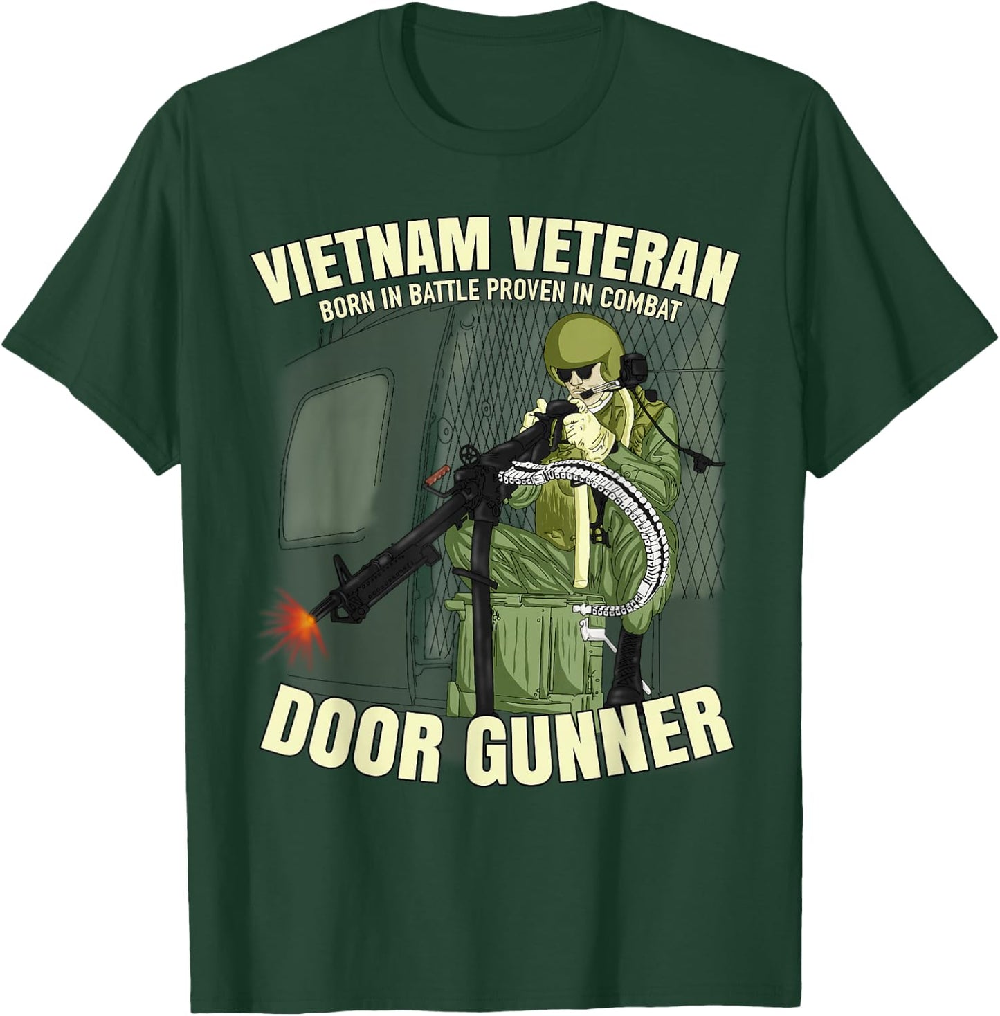 Vietnam Veteran Door Gunner T-Shirt - T-Shirt | Forest