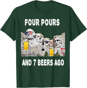 Abraham Drinkin Mount Rushmore Funny 4th of July USA Women Men T-Shirt - T-Shirt | Forest