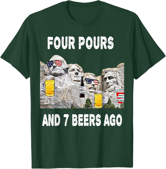 Abraham Drinkin Mount Rushmore Funny 4th of July USA Women Men T-Shirt - T-Shirt | Forest