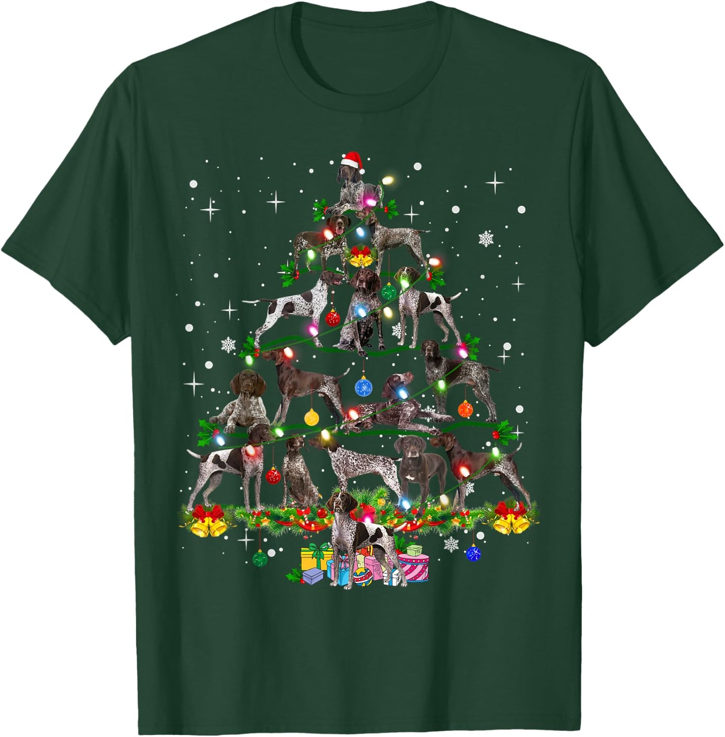 German Shorthaired Pointer Christmas Tree X-Mas Dog Dad Mom T-Shirt - T-Shirt | Forest