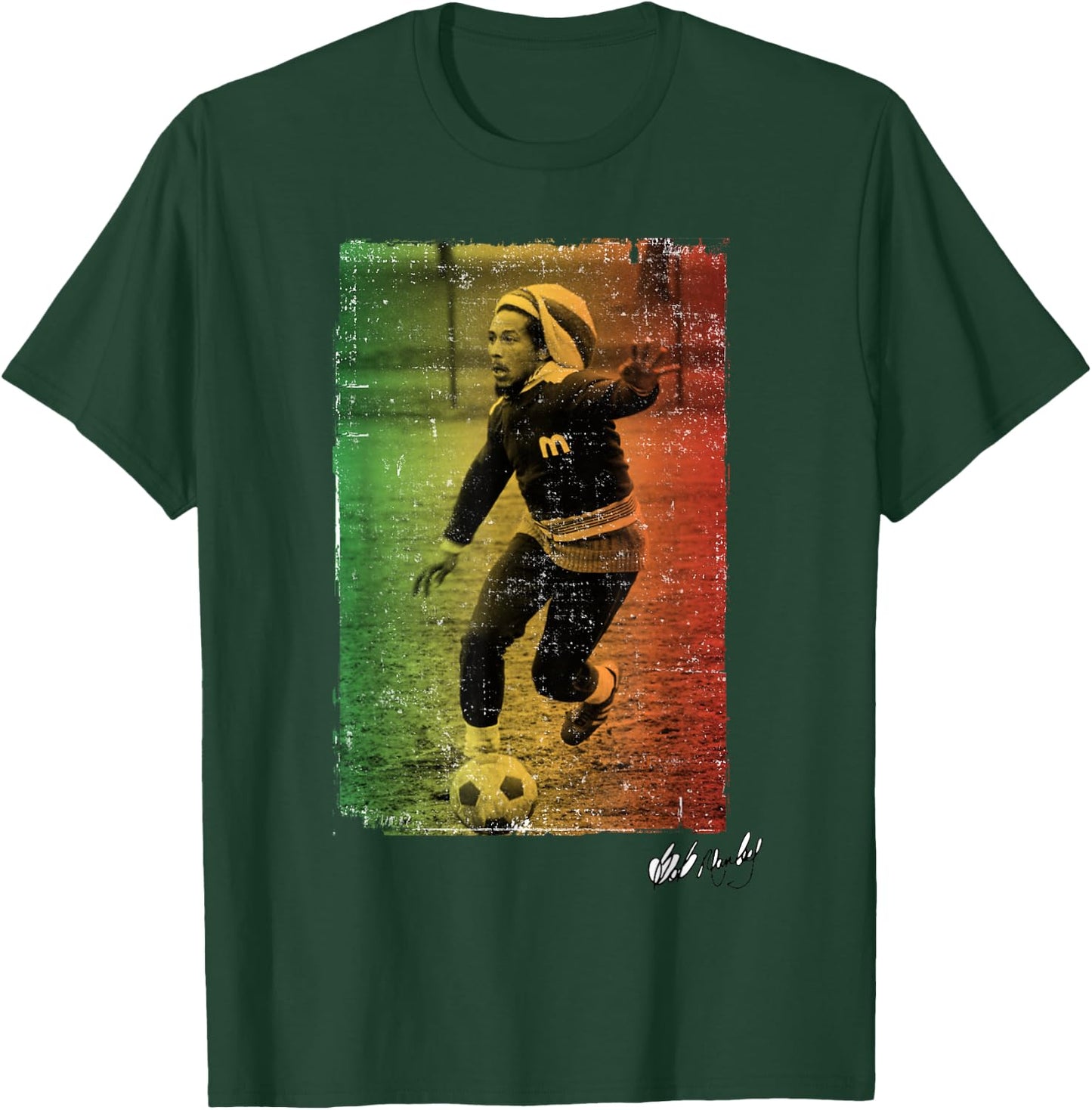 Bob Marley Rasta Football T-Shirt - T-Shirt | Forest