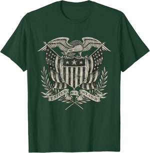 Vintage Liberty Eagle American Flag 1776 4th of July USA T-Shirt - T-Shirt | Forest