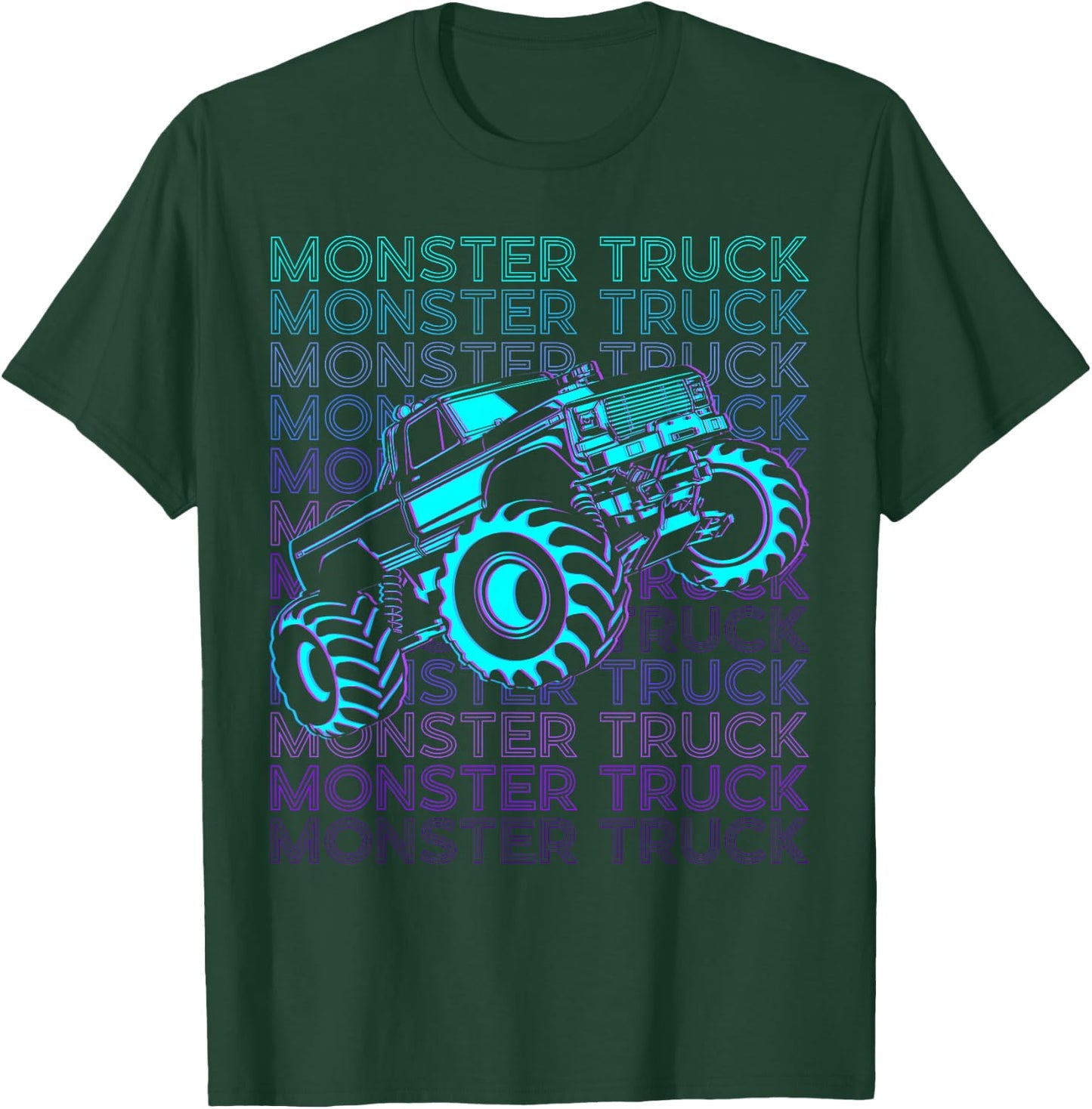 Monster Truck Retro T-Shirt - T-Shirt | Forest