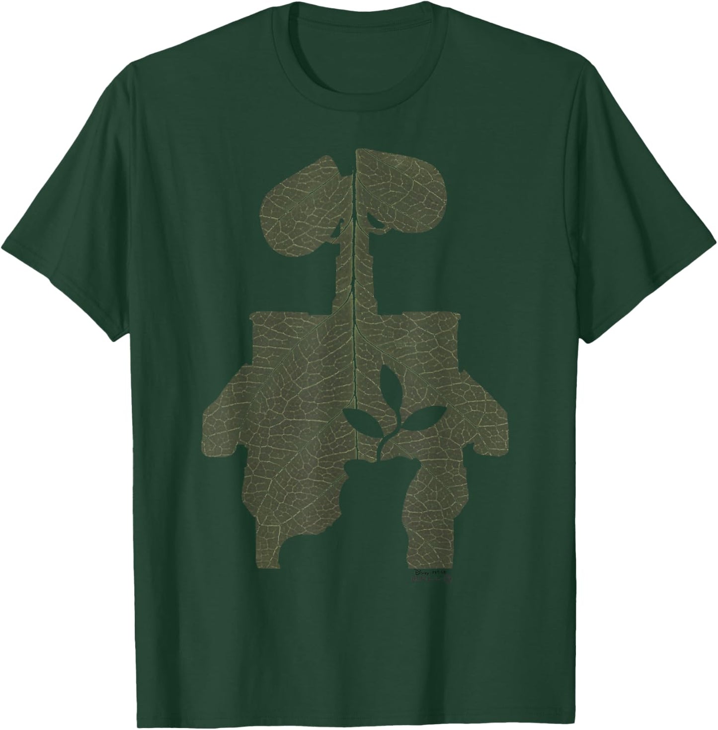 Disney Pixar Wall-E Leaf Silhouette Portrait T-Shirt - T-Shirt | Forest