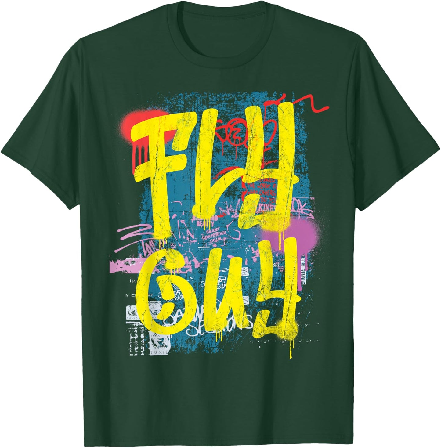 Fly Guy 80s 90s Rap B-Boy Old School Hip Hop Graffiti T-Shirt - T-Shirt | Forest