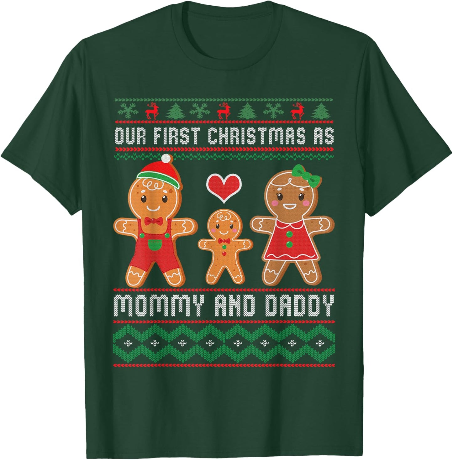 Our First Christmas As Mommy and Daddy Matching Family T-Shirt - T-Shirt | Forest