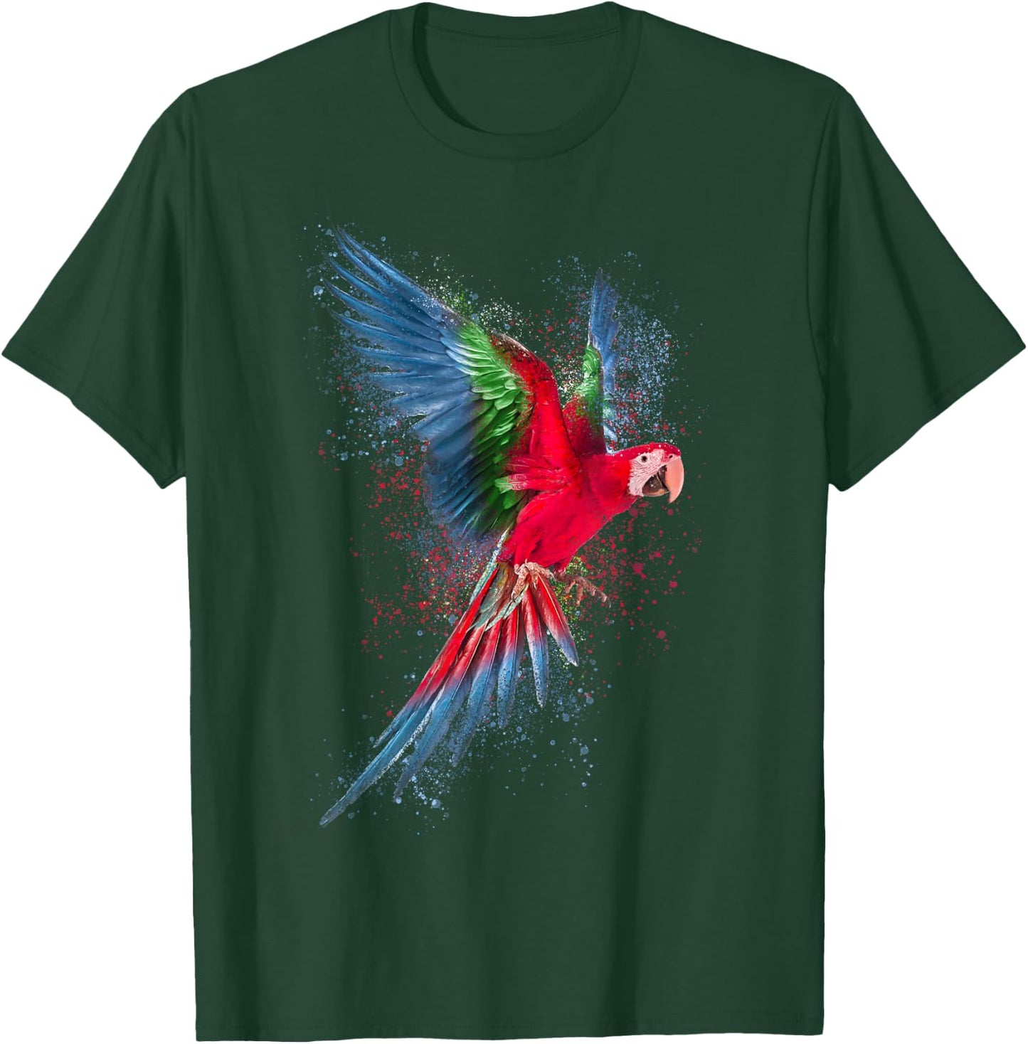Parrot Colourful Art Animal Bird Motif T-Shirt - T-Shirt | Forest