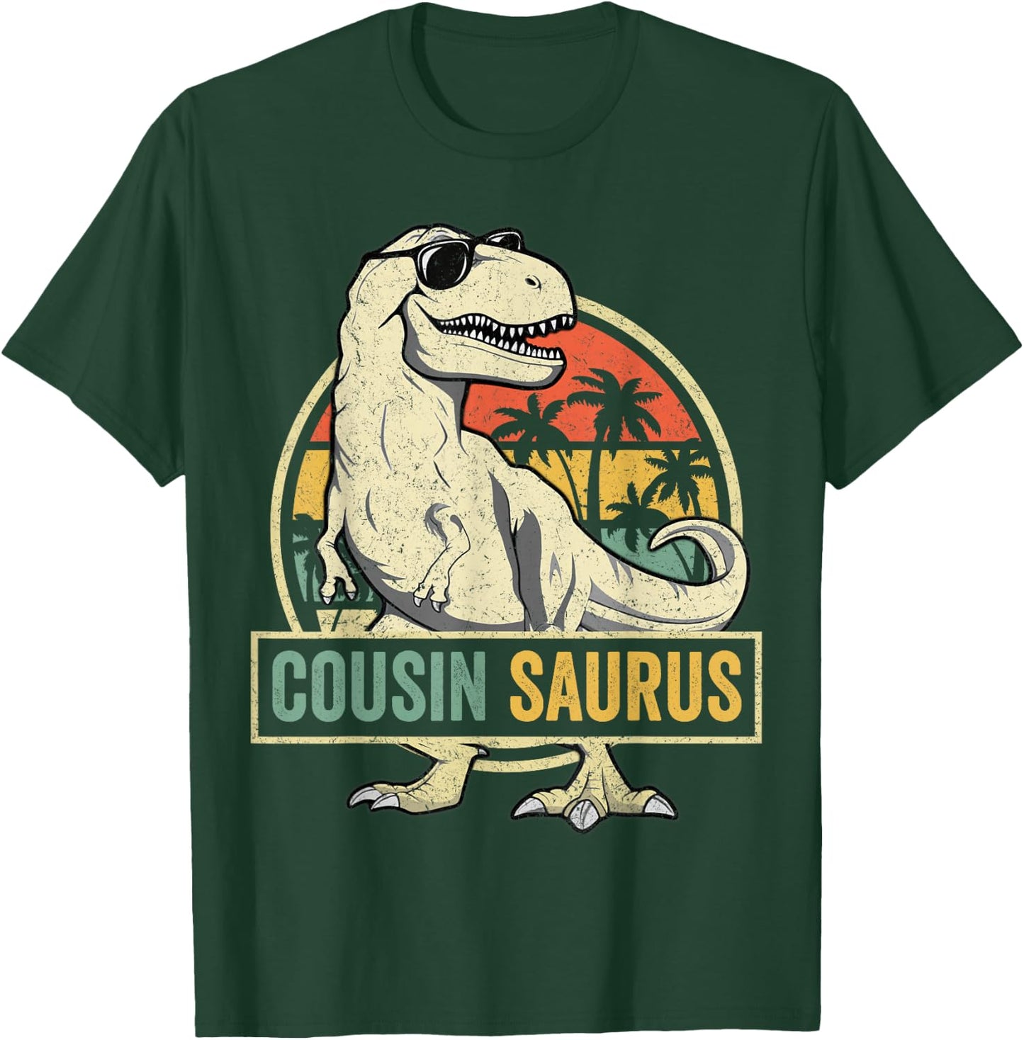 Cousinsaurus T Rex Dinosaur Cousin Saurus Boy Family T-Shirt - T-Shirt | Forest
