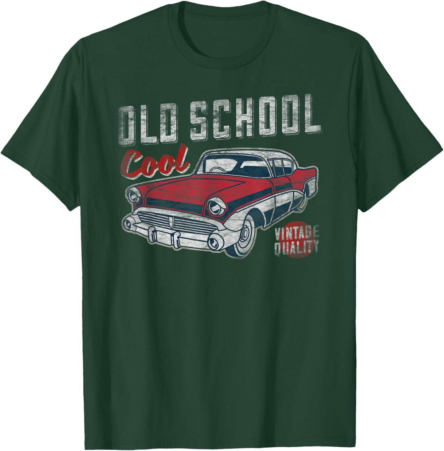 Old School Cool - 50s vintage Car Birthday Fathers Day T-Shirt - T-Shirt | Forest