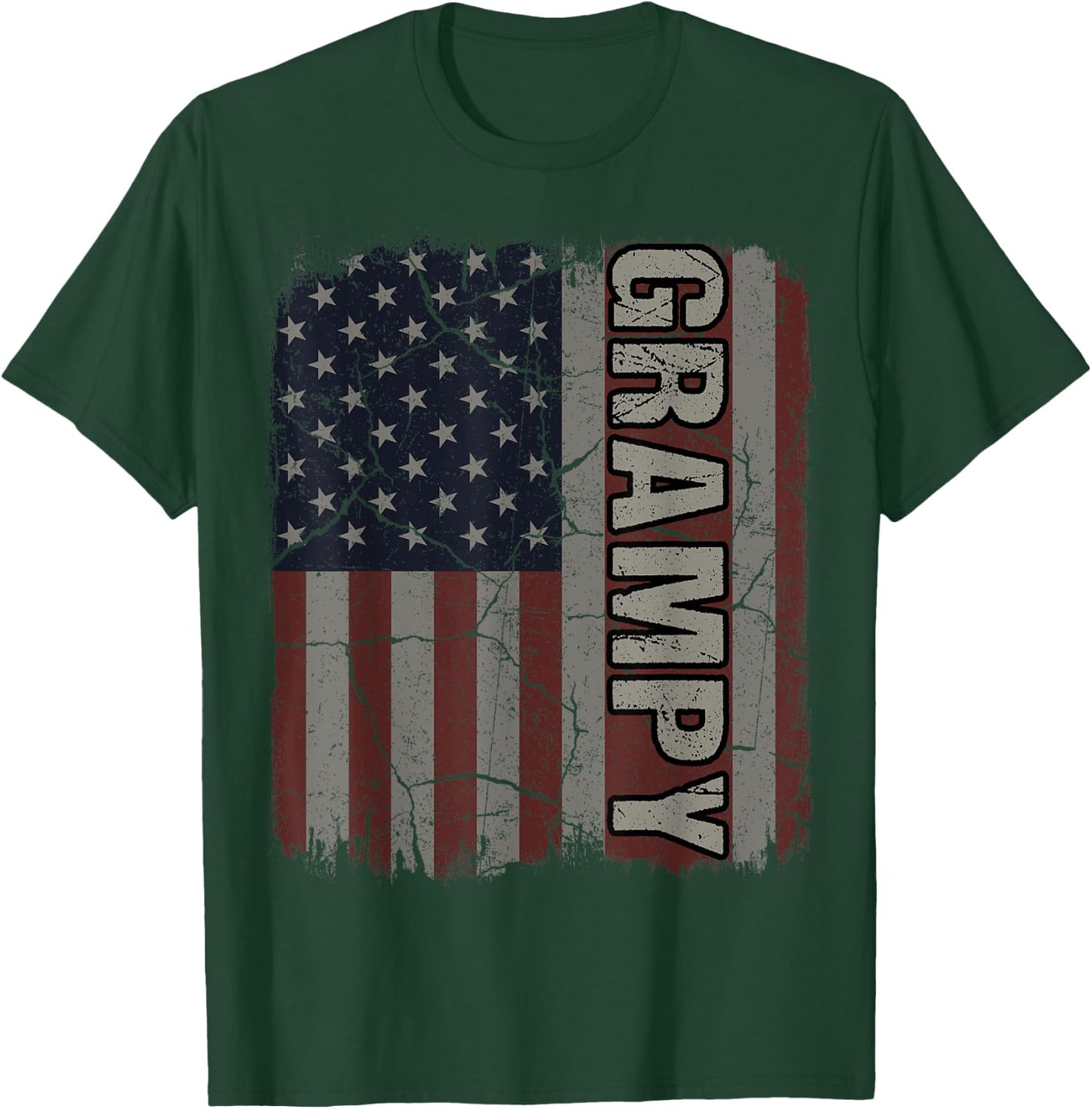 Grampy American Flag Vintage Father's Day 4th of July Gift T-Shirt - T-Shirt | Forest