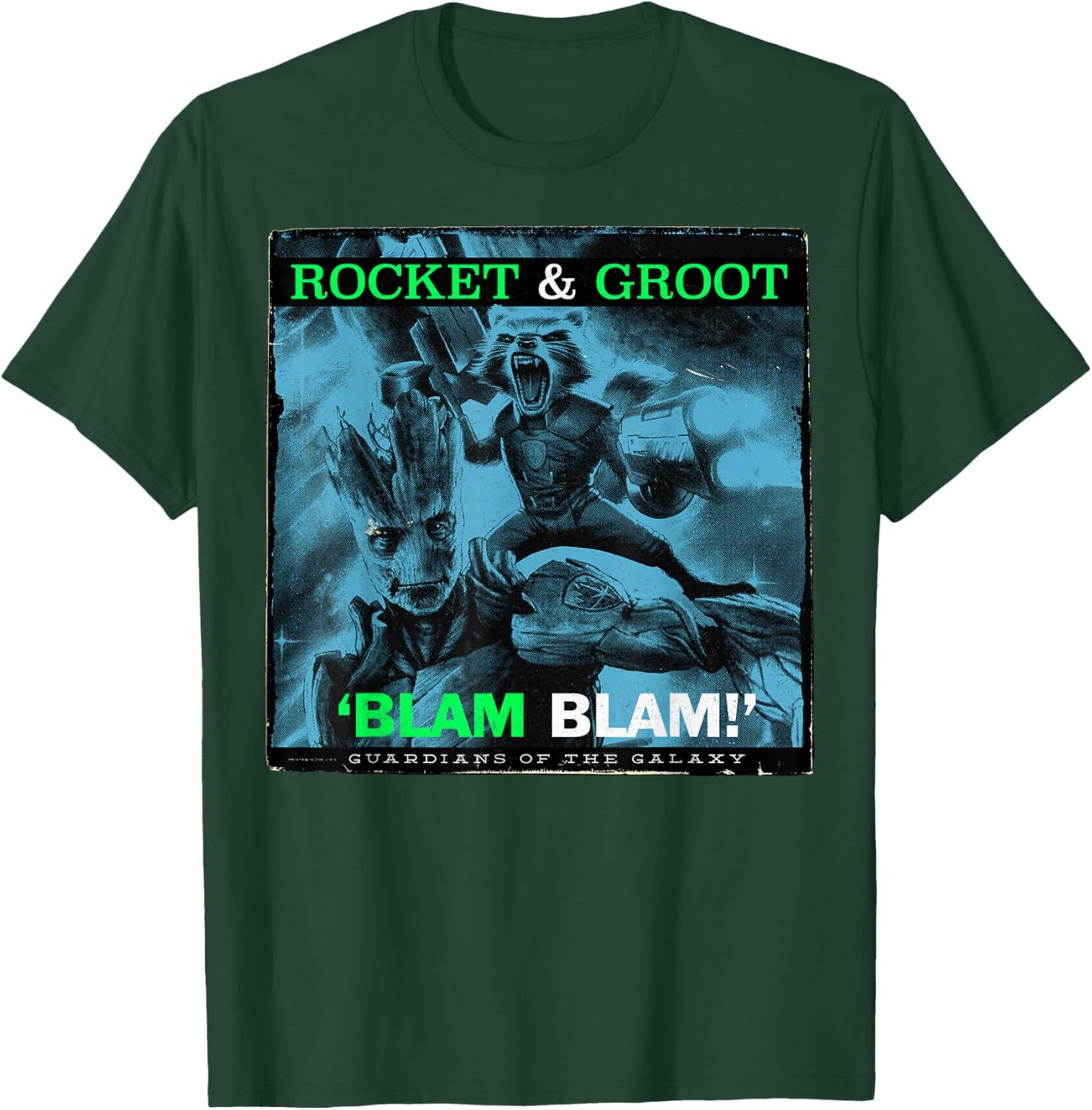 Marvel Guardians Of The Galaxy Rocket And Groot Blam Blam T-Shirt - T-Shirt | Forest