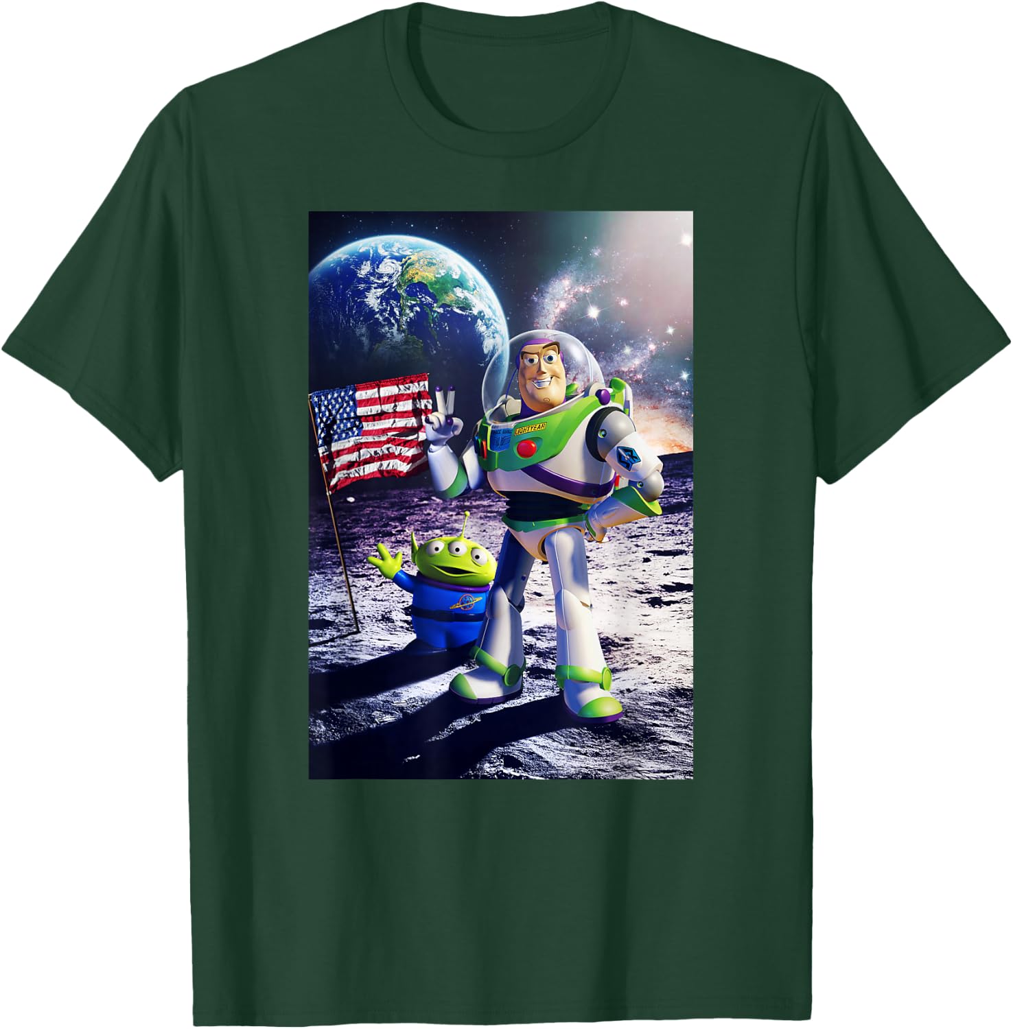 Disney Pixar Toy Story Buzz Lightyear Moon Landing Panel T-Shirt - T-Shirt | Forest