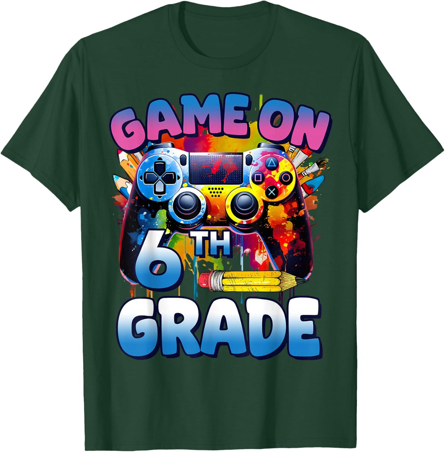 Game On 6th Grade First Day Gamer Shirt Boys T-Shirt - T-Shirt | Forest