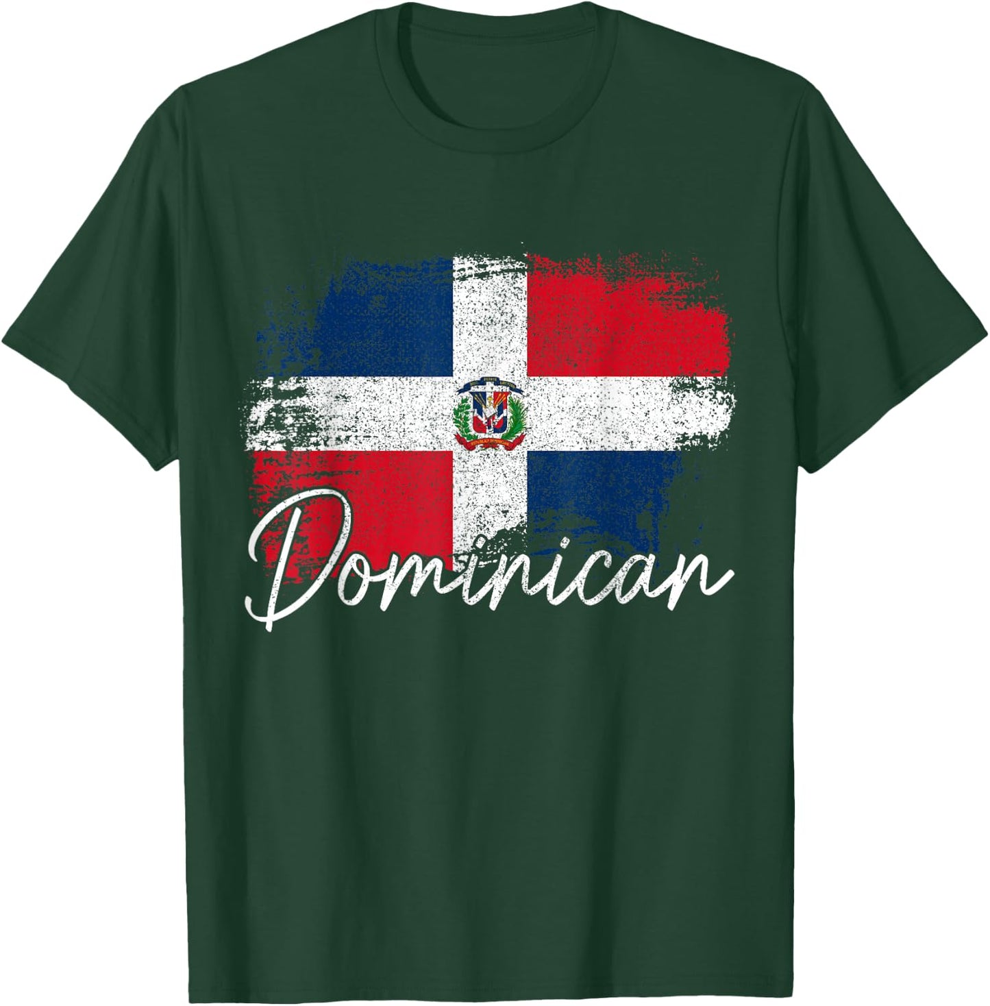 Dominican Republic Vintage Flag Dominican Pride Roots T-Shirt - T-Shirt | Forest
