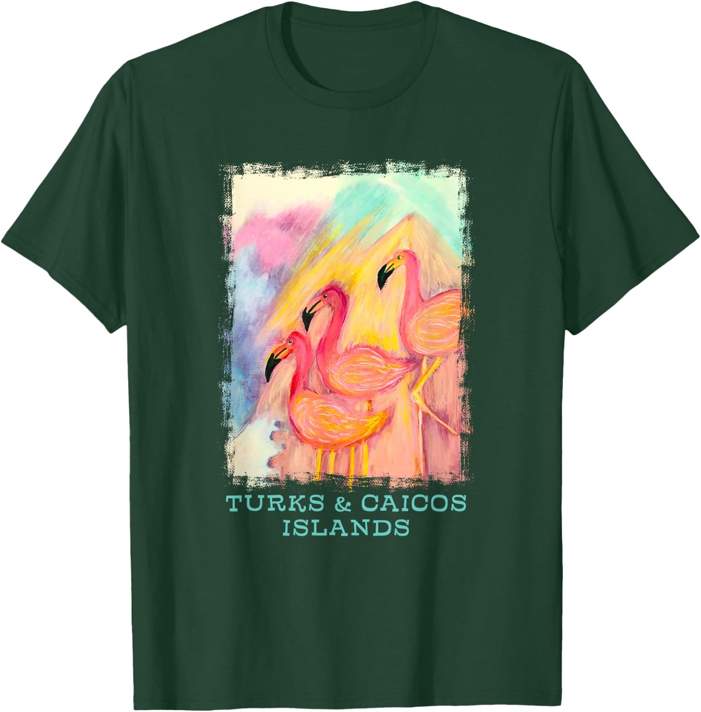 Turks and Caicos Islands Flamingo Birds Birders Souvenir T-Shirt - T-Shirt | Forest