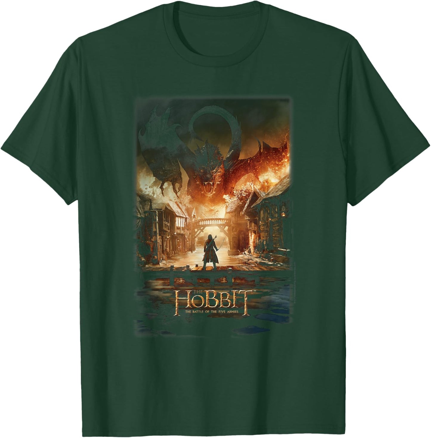 Hobbit Smaug Poster Black T-Shirt - T-Shirt | Forest