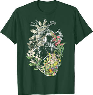 Anatomical Heart And Flowers Show Your Love T-Shirt - T-Shirt | Forest