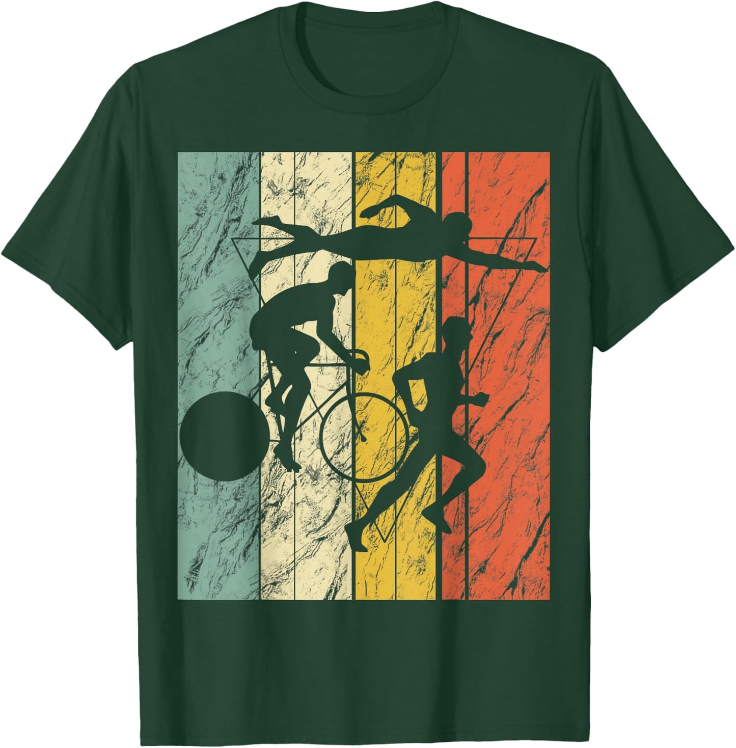 Swim Bike Run Triathlon Gear T-Shirt - T-Shirt | Forest