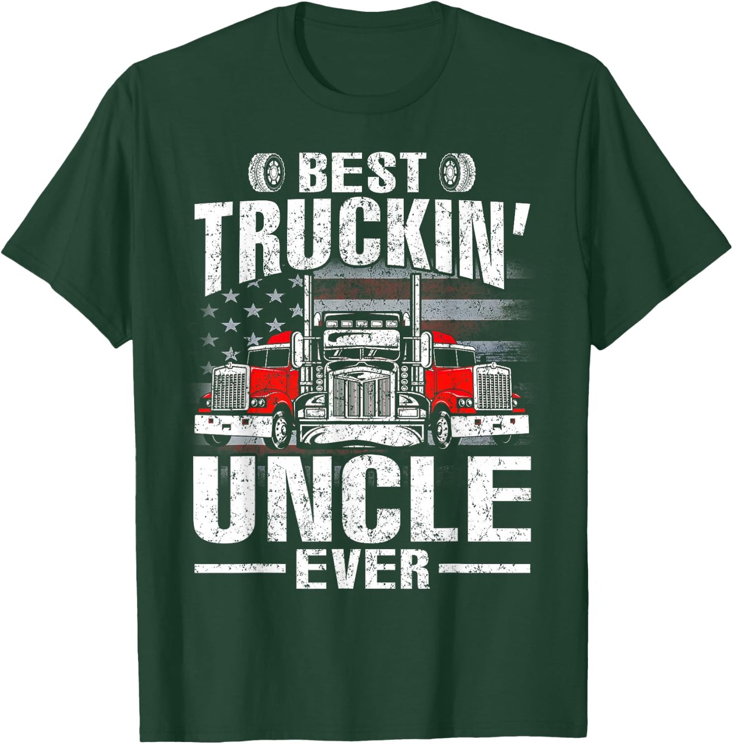 Best Truckin' Uncle Ever USA Flag Men T-Shirt - T-Shirt | Forest
