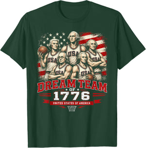 Dream Team 1776 Funny Founding Fathers America 4th of July T-Shirt - T-Shirt | Forest
