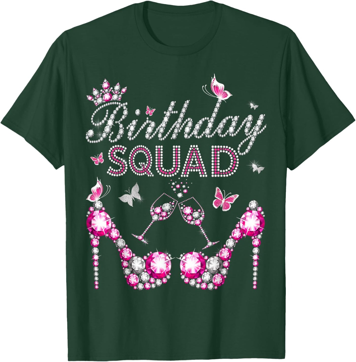 Entourage Birthday Squad Girls' Crown Heels (NO Stones) T-Shirt - T-Shirt | Forest