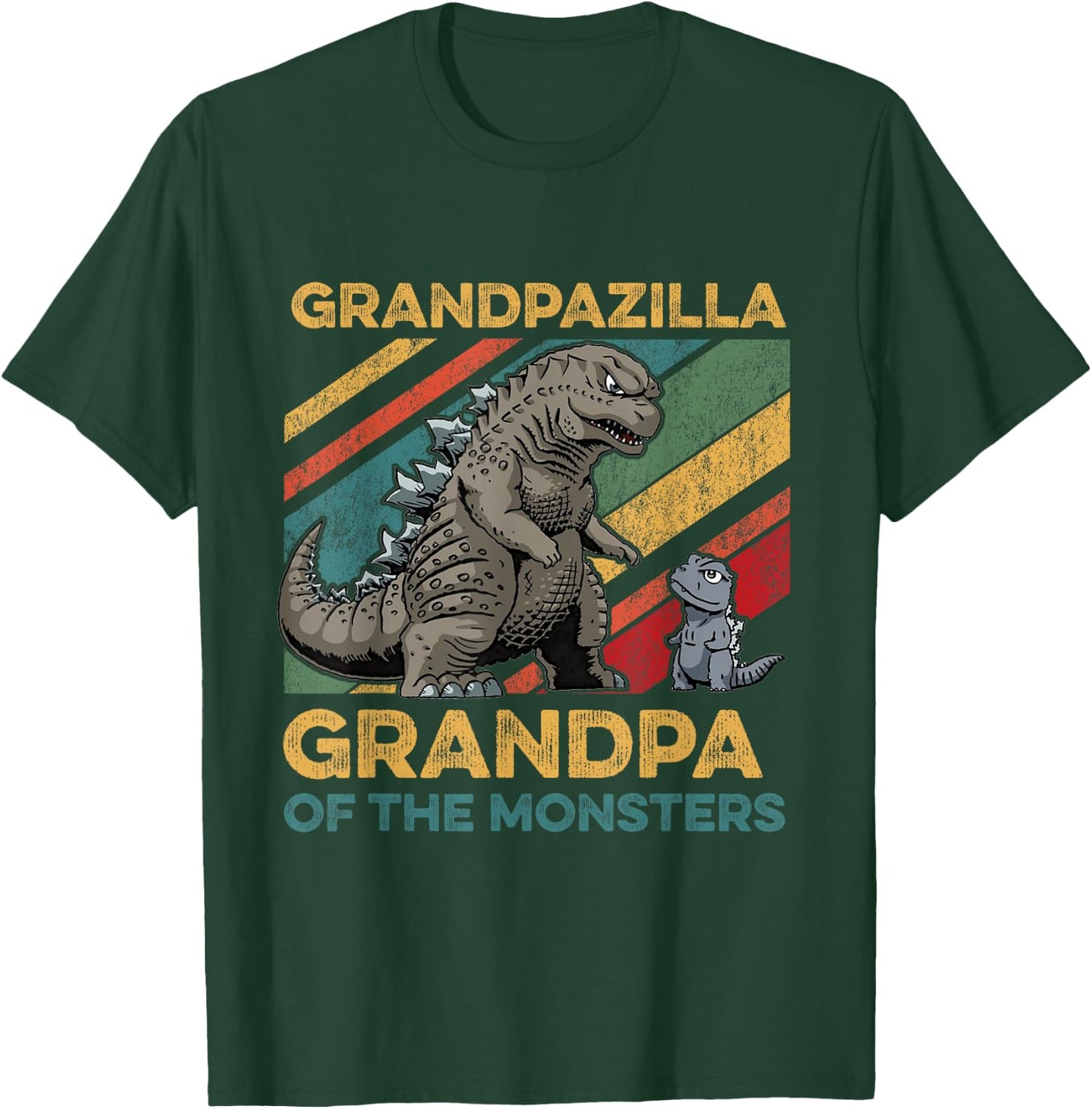 Grandpazilla Grandpa Of Monsters Halloween Christmas Family T-Shirt - T-Shirt | Forest