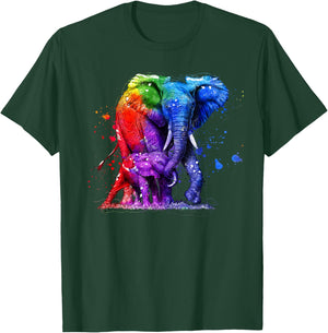 Baby Elephant Mom Elephant Cute White Elephant Love T-Shirt - T-Shirt | Forest