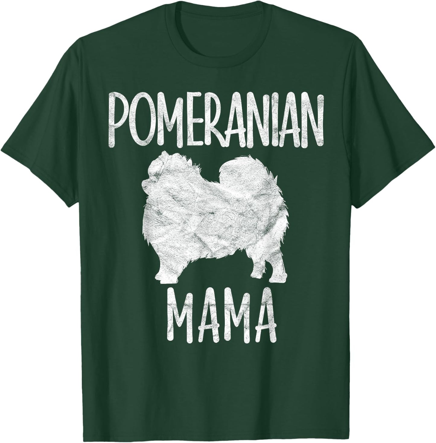 Vintage Pomeranian Mom Gift Mama Pompom Pet Dog Owner Mother T-Shirt - T-Shirt | Forest