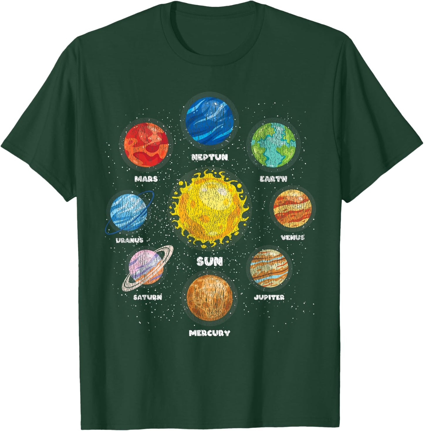 Space Travel Astronaut Planets Sun Astronomy Kids Space T-Shirt - T-Shirt | Forest