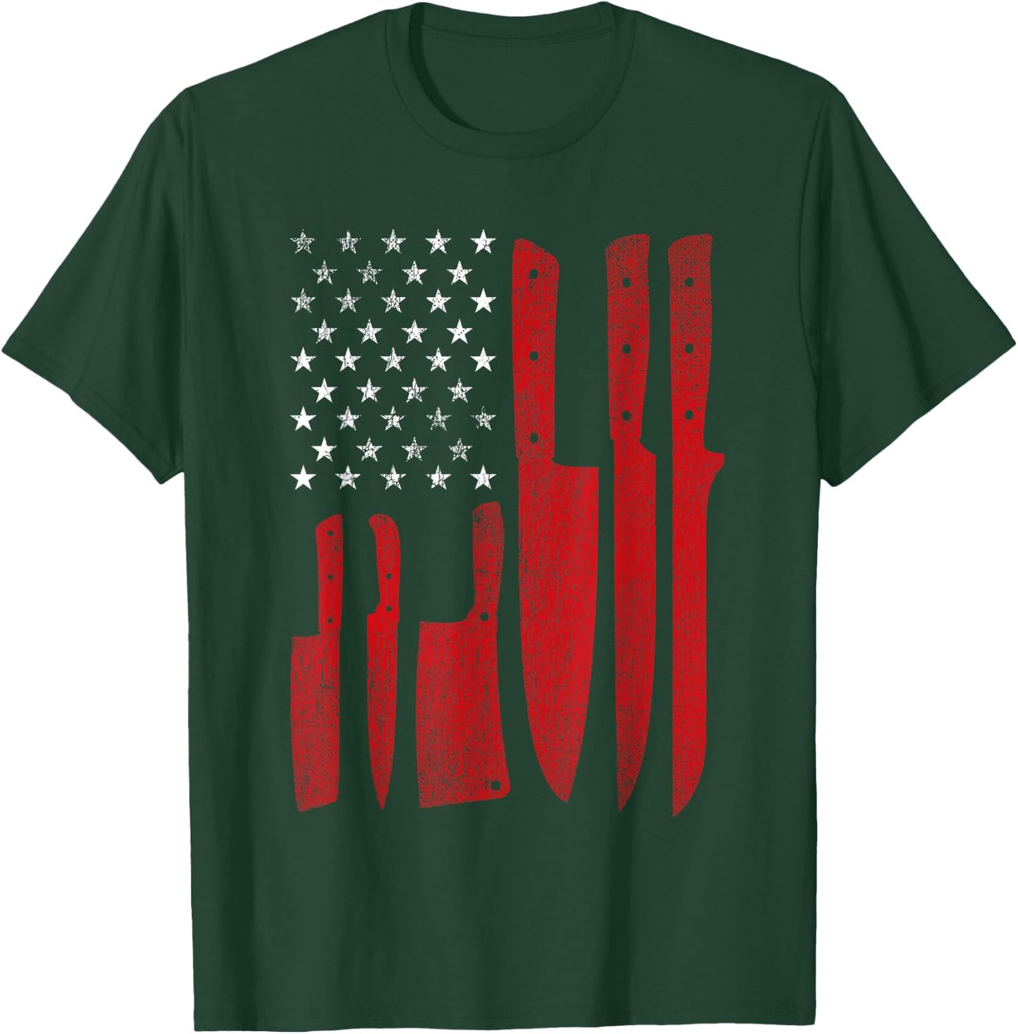 American Flag USA - Butcher Butchery Slaughterer T-Shirt - T-Shirt | Forest