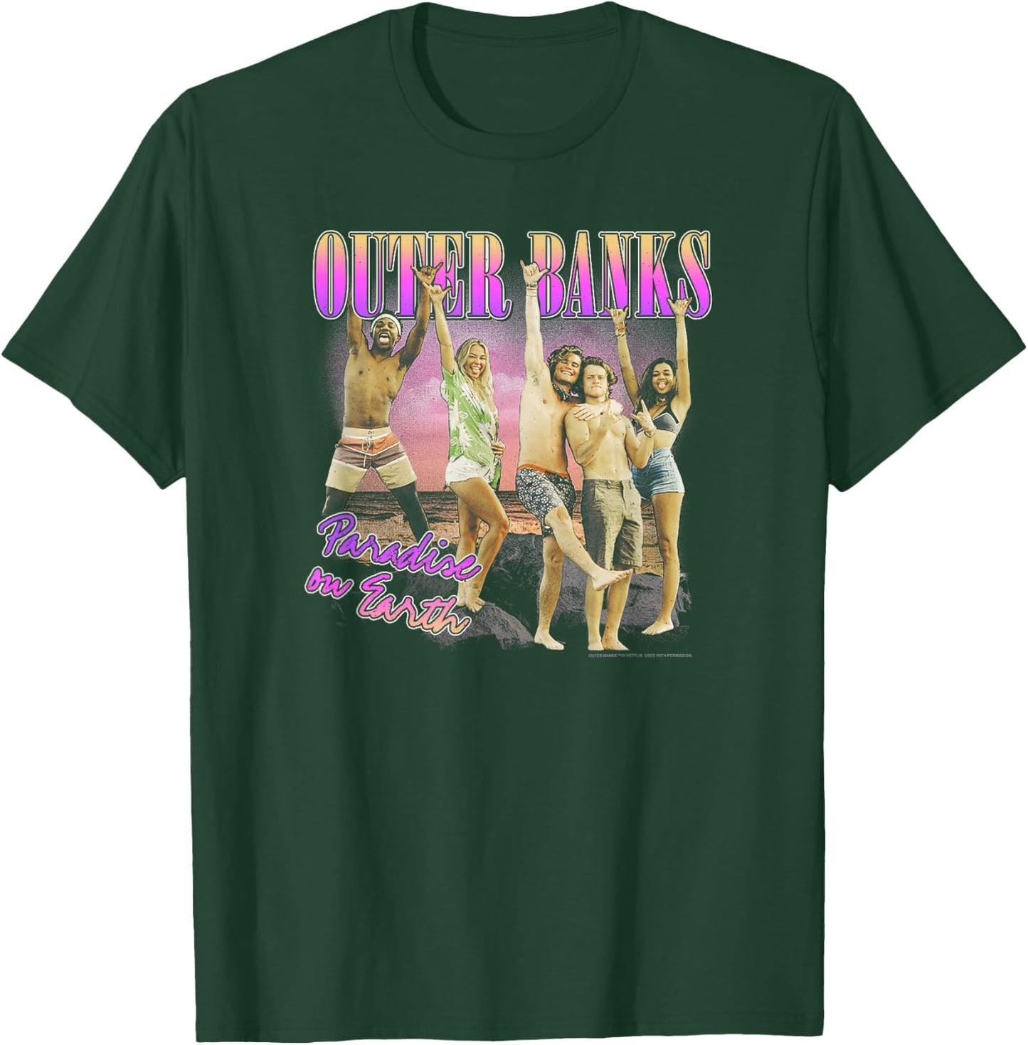 Outer Banks Group Shot Paradise On Earth T-Shirt - T-Shirt | Forest