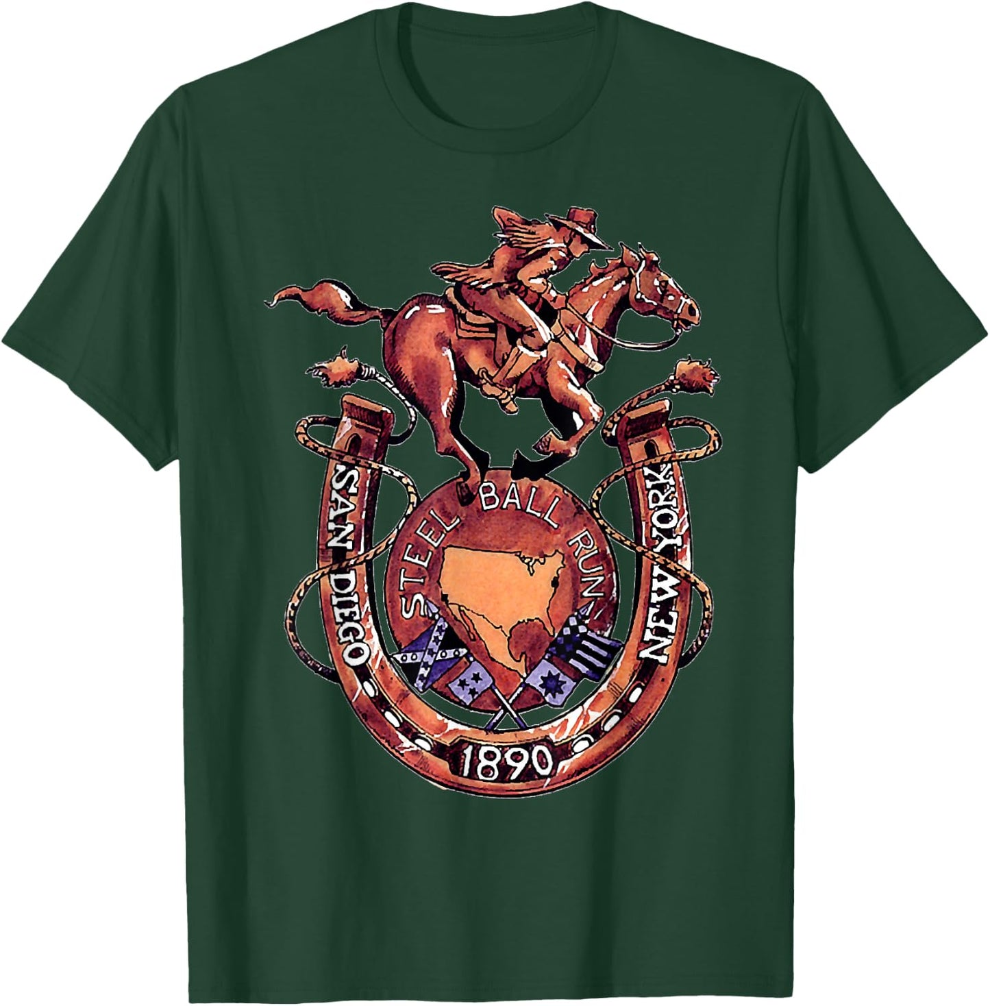 Steel Ball Race Horse T-Shirt - T-Shirt | Forest