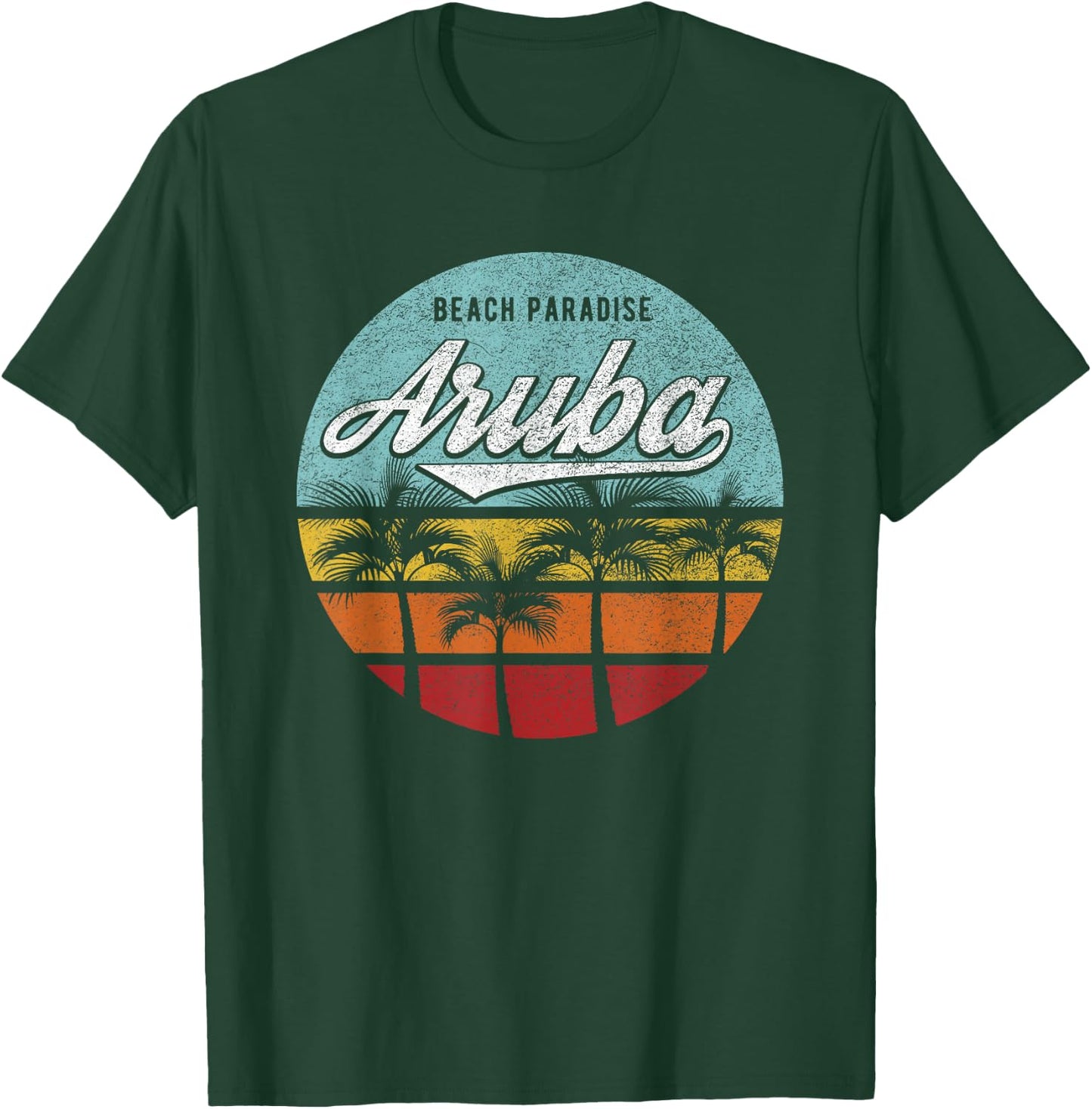 Aruba I Caribbean Retro Beach Vacation Cruise Travel T-Shirt - T-Shirt | Forest