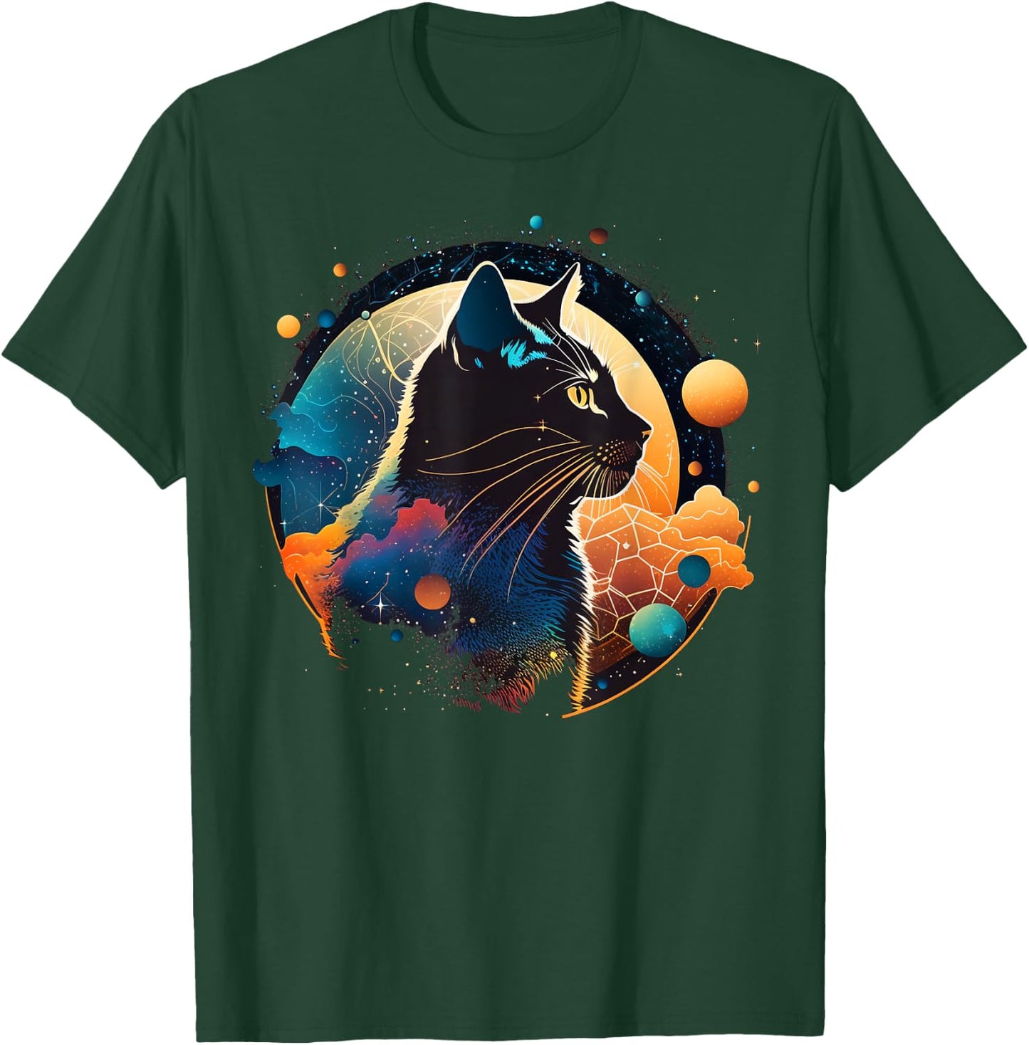 Astronaut Outer Space Kitty on Galaxy Cat Lover Women Kids T-Shirt - T-Shirt | Forest