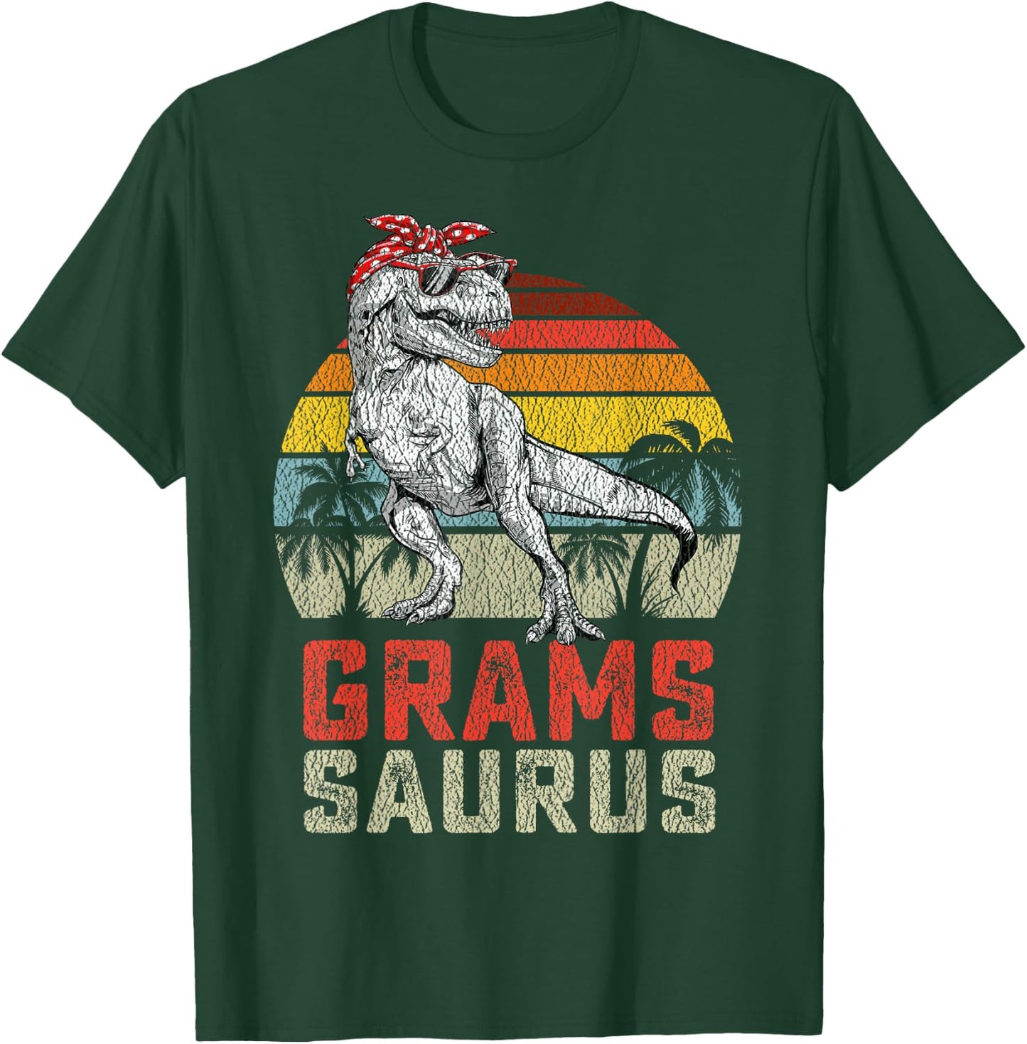 Gramssaurus T Rex Dinosaur Grams Saurus Family Matching T-Shirt - T-Shirt | Forest