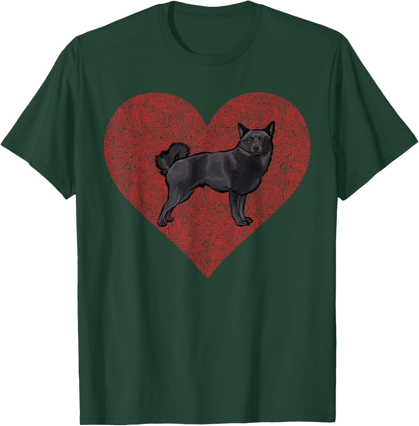 Schipperke Valentines Day Dog Love Fingerprint T-Shirt - T-Shirt | Forest