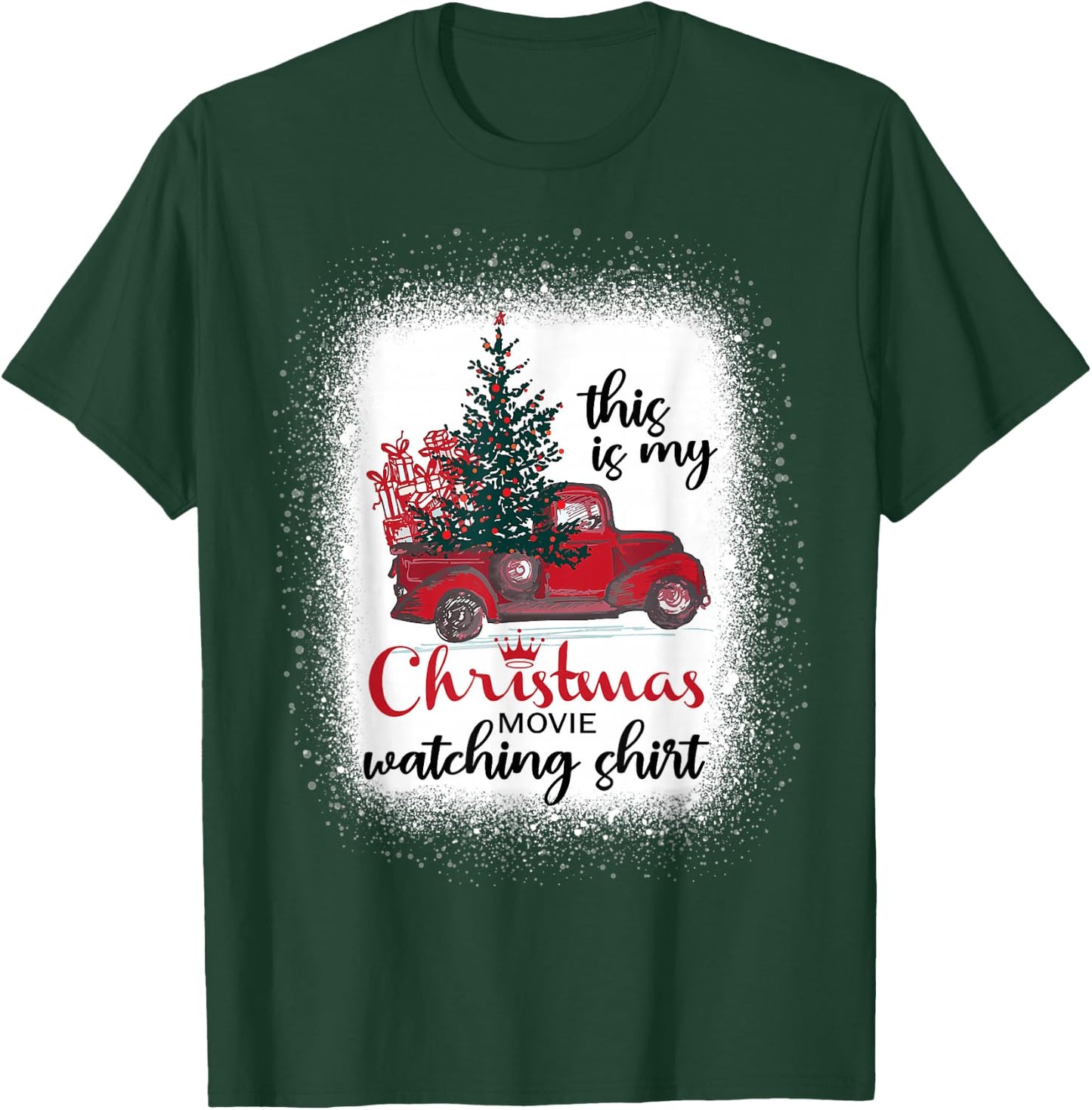 This Is My Christmas Movie Watching Shirt Vintage Red Truck T-Shirt - T-Shirt | Forest