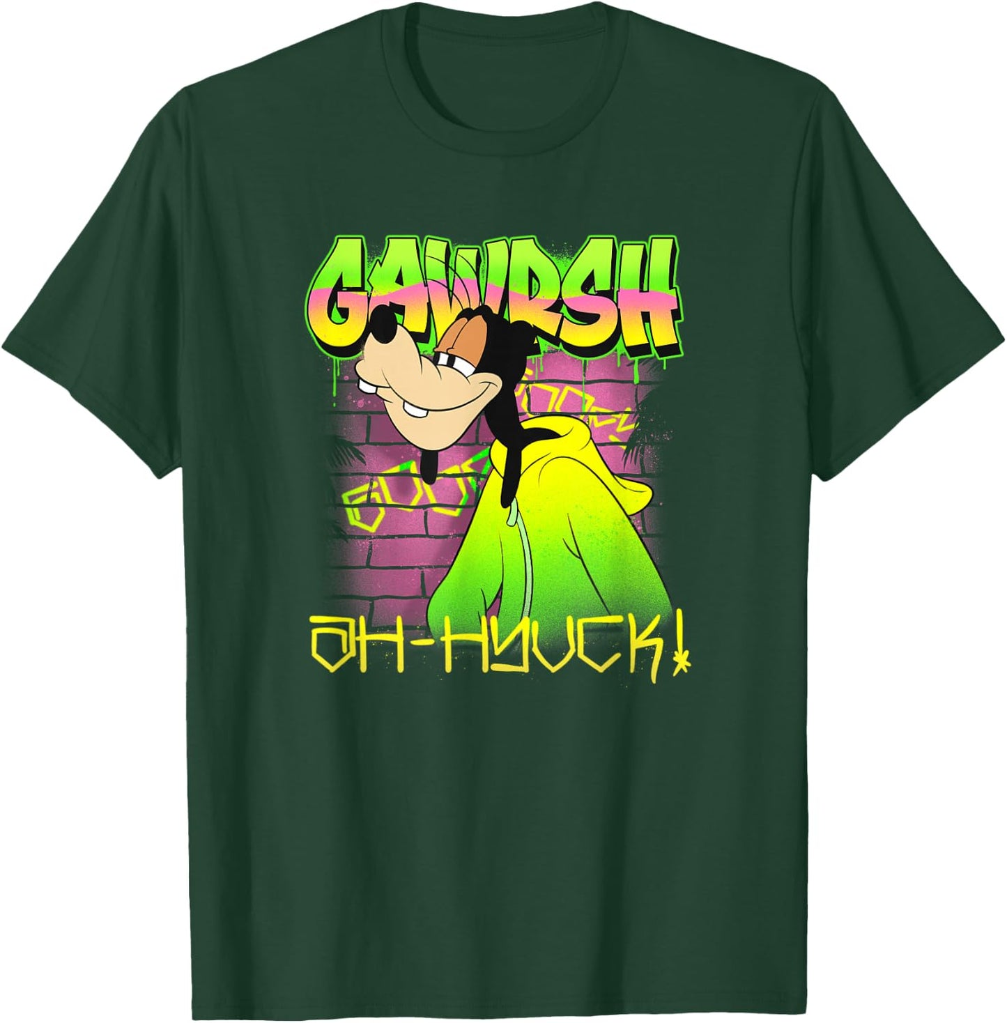 Disney Mickey and Friends Gawrsh Ah-Hyuck! Graffiti T-Shirt - T-Shirt | Forest