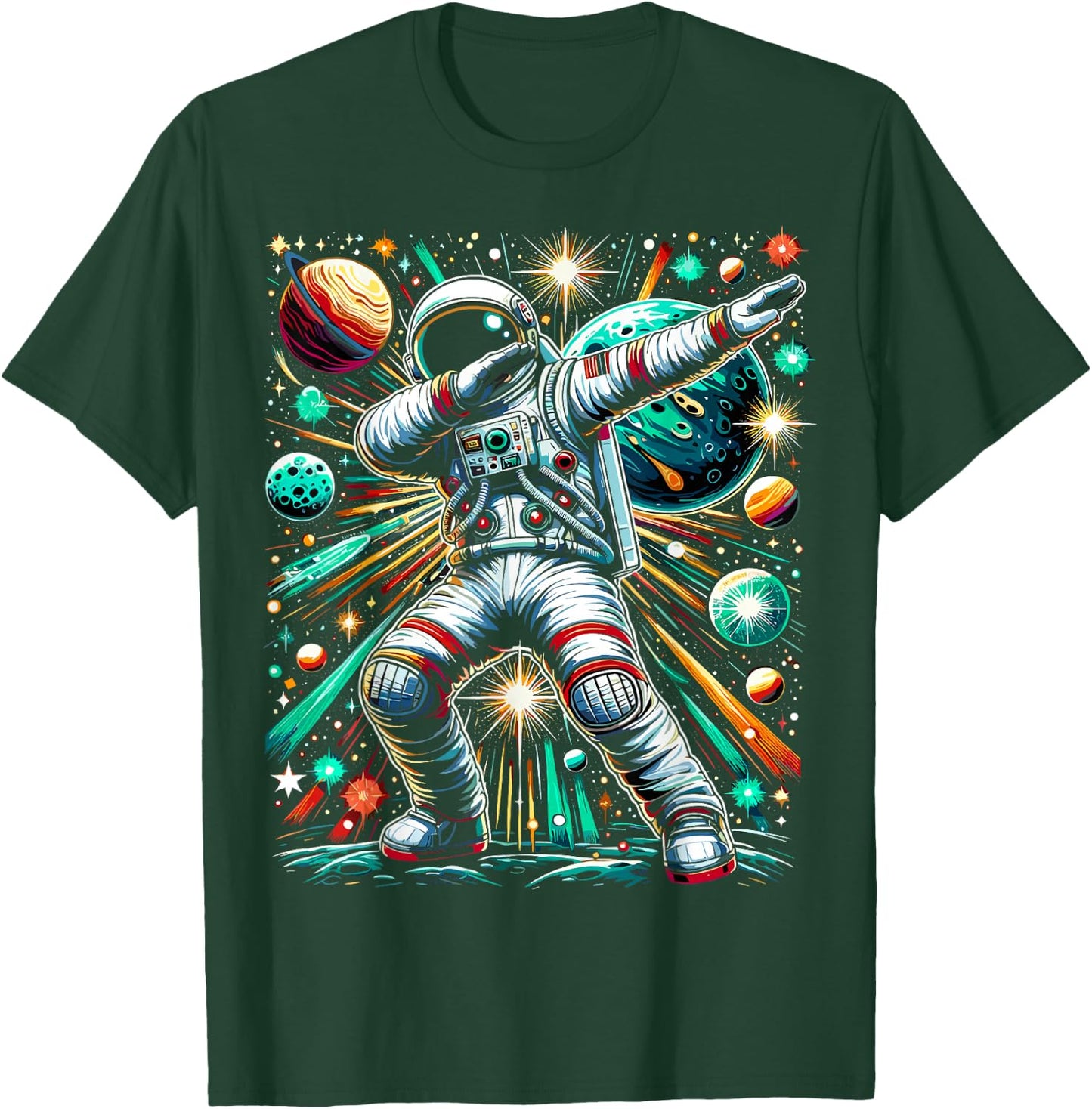Astronaut Dabbing Space Galaxy T-Shirt - T-Shirt | Forest